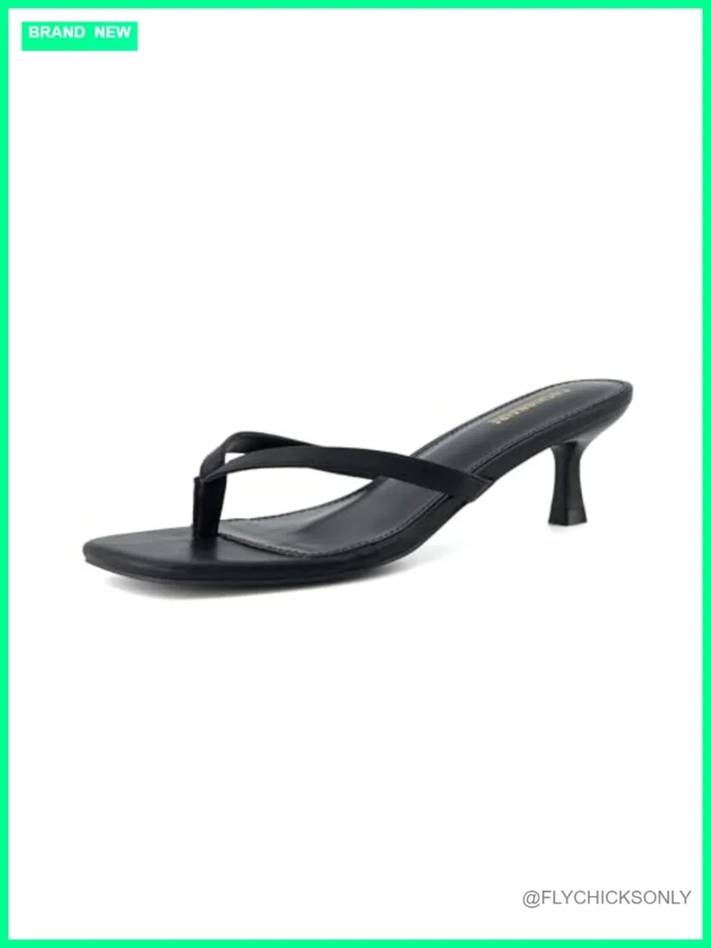 Kitten Heel Thong Sandals with Memory Foam, Slip On Dressy Heeled Sandals
